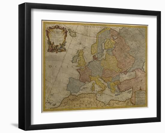 Map of Europe, Published in 1700, Paris-Guillaume Delisle-Framed Giclee Print