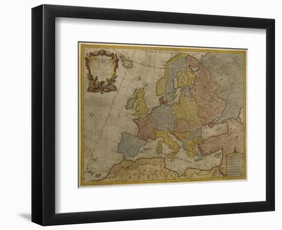 Map of Europe, Published in 1700, Paris-Guillaume Delisle-Framed Premium Giclee Print