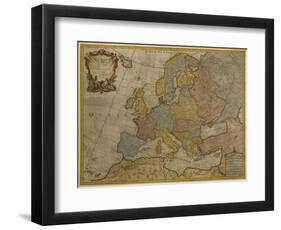 Map of Europe, Published in 1700, Paris-Guillaume Delisle-Framed Premium Giclee Print