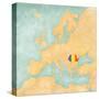 Map of Europe - Romania (Vintage Series)-Tindo-Stretched Canvas