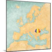 Map of Europe - Romania (Vintage Series)-Tindo-Mounted Art Print