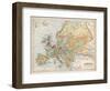 Map of Europe Showing Density of Population-null-Framed Art Print