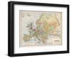 Map of Europe Showing Density of Population-null-Framed Art Print