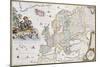 Map of Europe, Showing Europe and Western Russia, Iceland and Greenland-Cornelis III Danckerts-Mounted Giclee Print