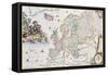 Map of Europe, Showing Europe and Western Russia, Iceland and Greenland-Cornelis III Danckerts-Framed Stretched Canvas