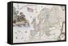 Map of Europe, Showing Europe and Western Russia, Iceland and Greenland-Cornelis III Danckerts-Framed Stretched Canvas