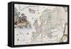 Map of Europe, Showing Europe and Western Russia, Iceland and Greenland-Cornelis III Danckerts-Framed Stretched Canvas