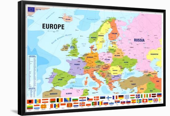 Map of Europe-null-Framed Poster