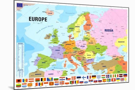 Map of Europe-null-Mounted Poster