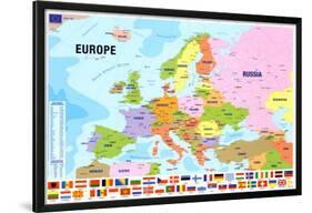 Map of Europe-null-Lamina Framed Poster