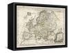 Map of Europe-J. Gibson-Framed Stretched Canvas