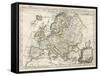 Map of Europe-J. Gibson-Framed Stretched Canvas