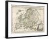 Map of Europe-J. Gibson-Framed Photographic Print