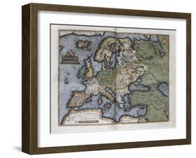 Map of Europe-Abraham Ortelius-Framed Art Print