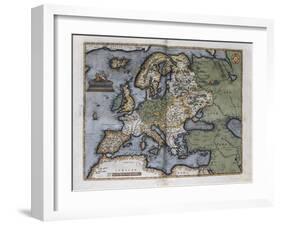 Map of Europe-Abraham Ortelius-Framed Art Print