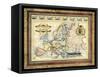 Map of Europe-Vision Studio-Framed Stretched Canvas