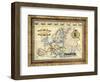 Map of Europe-Vision Studio-Framed Art Print