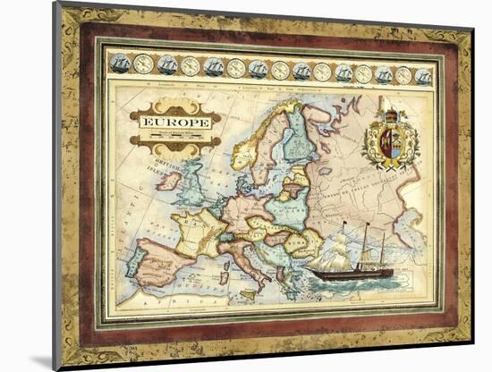 Map of Europe-Vision Studio-Mounted Art Print