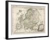 Map of Europe-J. Gibson-Framed Art Print