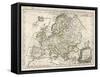 Map of Europe-J. Gibson-Framed Stretched Canvas