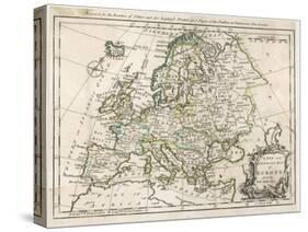 Map of Europe-J. Gibson-Stretched Canvas