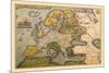 Map of Europe-Abraham Ortelius-Mounted Art Print