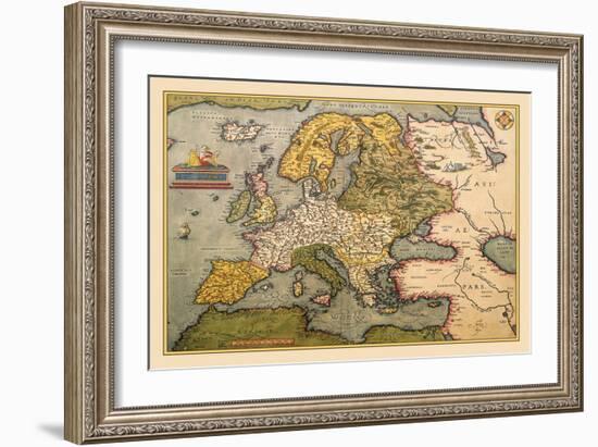 Map of Europe-Abraham Ortelius-Framed Art Print