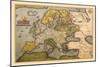 Map of Europe-Abraham Ortelius-Mounted Art Print