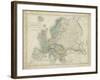 Map of Europe-Sidney Hall-Framed Art Print