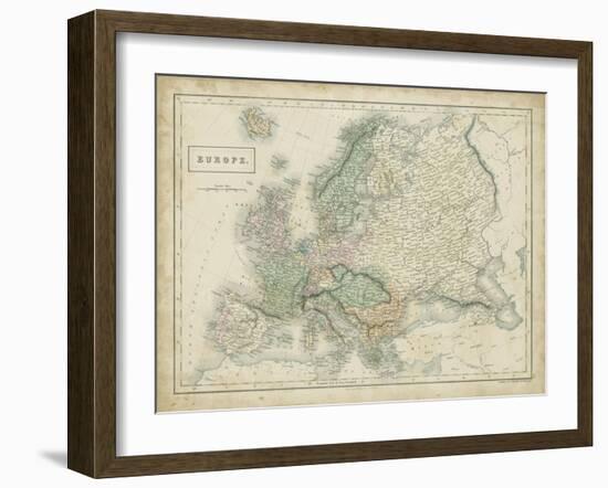 Map of Europe-Sidney Hall-Framed Art Print