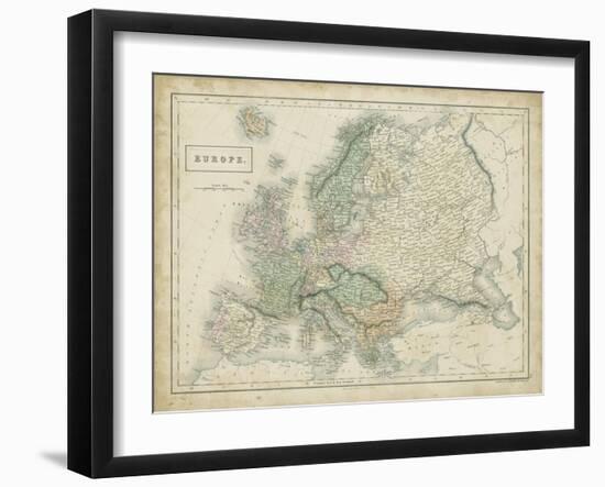 Map of Europe-Sidney Hall-Framed Art Print