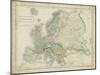 Map of Europe-Sidney Hall-Mounted Art Print