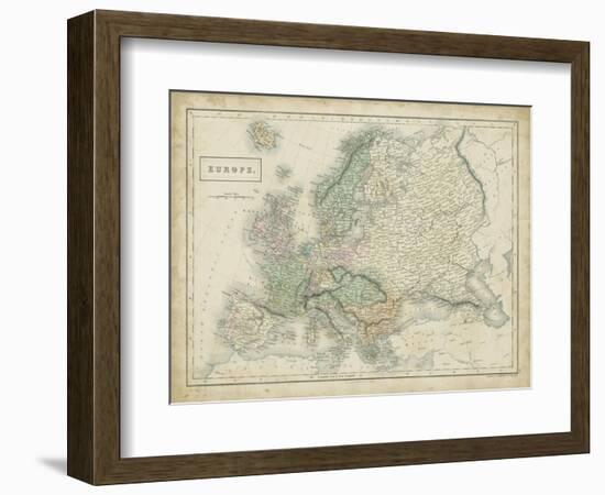 Map of Europe-Sidney Hall-Framed Art Print