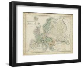 Map of Europe-Sidney Hall-Framed Art Print