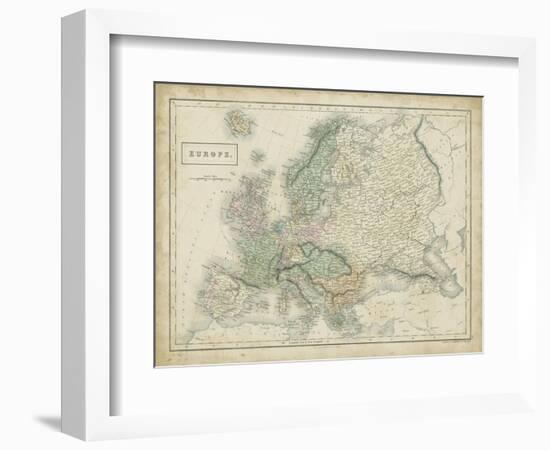 Map of Europe-Sidney Hall-Framed Art Print