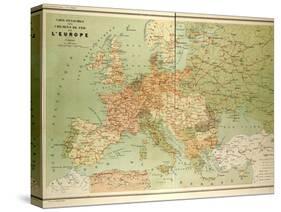 Map of European Railway Lines-null-Stretched Canvas