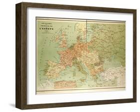 Map of European Railway Lines-null-Framed Giclee Print