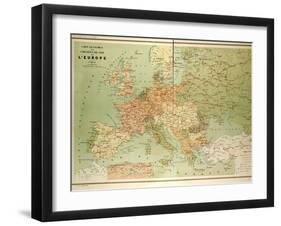 Map of European Railway Lines-null-Framed Giclee Print