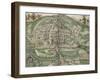 Map of Exeter, from Civitates Orbis Terrarum by Georg Braun-Joris Hoefnagel-Framed Giclee Print