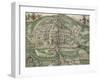 Map of Exeter, from Civitates Orbis Terrarum by Georg Braun-Joris Hoefnagel-Framed Giclee Print