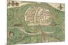 Map Of Exeter-Remigius Hogenberg-Mounted Giclee Print