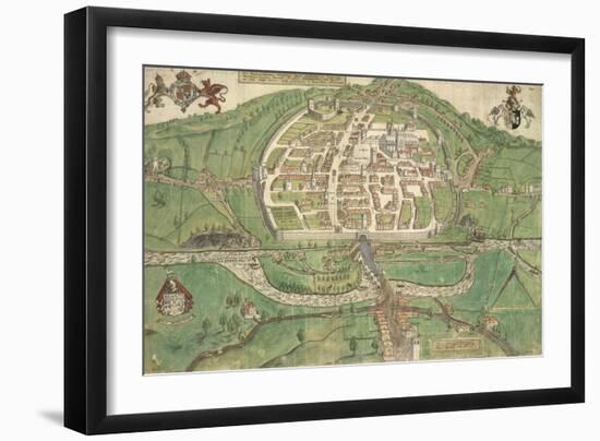 Map Of Exeter-Remigius Hogenberg-Framed Giclee Print