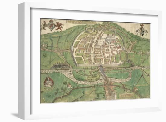 Map Of Exeter-Remigius Hogenberg-Framed Giclee Print