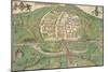 Map Of Exeter-Remigius Hogenberg-Mounted Giclee Print