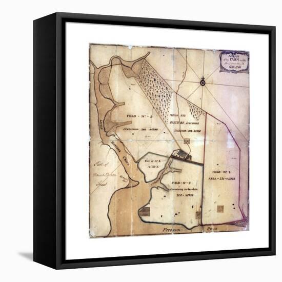Map of Farm and Surrounding Area Drawn-null-Framed Stretched Canvas