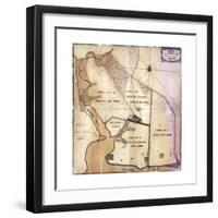 Map of Farm and Surrounding Area Drawn-null-Framed Giclee Print