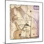 Map of Farm and Surrounding Area Drawn-null-Mounted Giclee Print