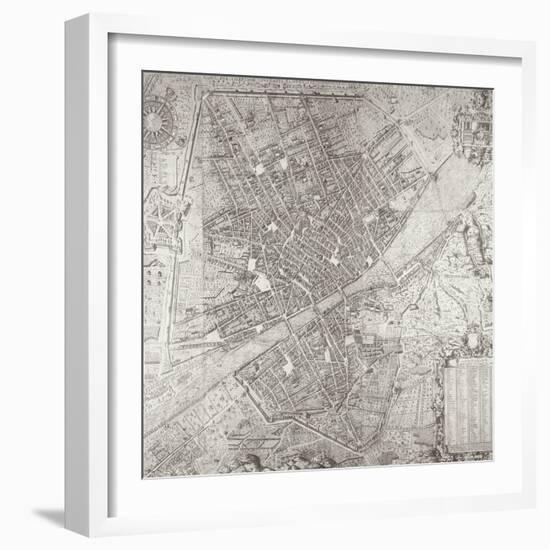 Map of Florence, 1584-Stefano Bonsignori-Framed Giclee Print