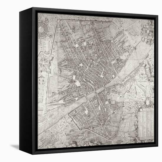 Map of Florence, 1584-Stefano Bonsignori-Framed Stretched Canvas
