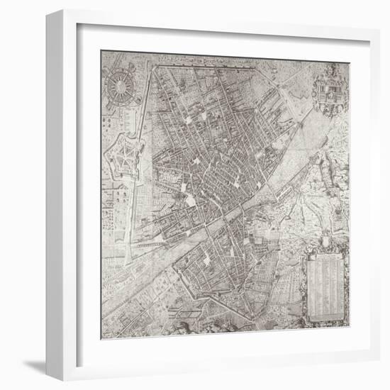 Map of Florence, 1584-Stefano Bonsignori-Framed Giclee Print